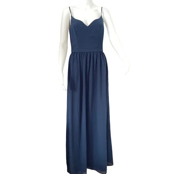 navy blue flowy cocktail dress Navy Blue main image 1